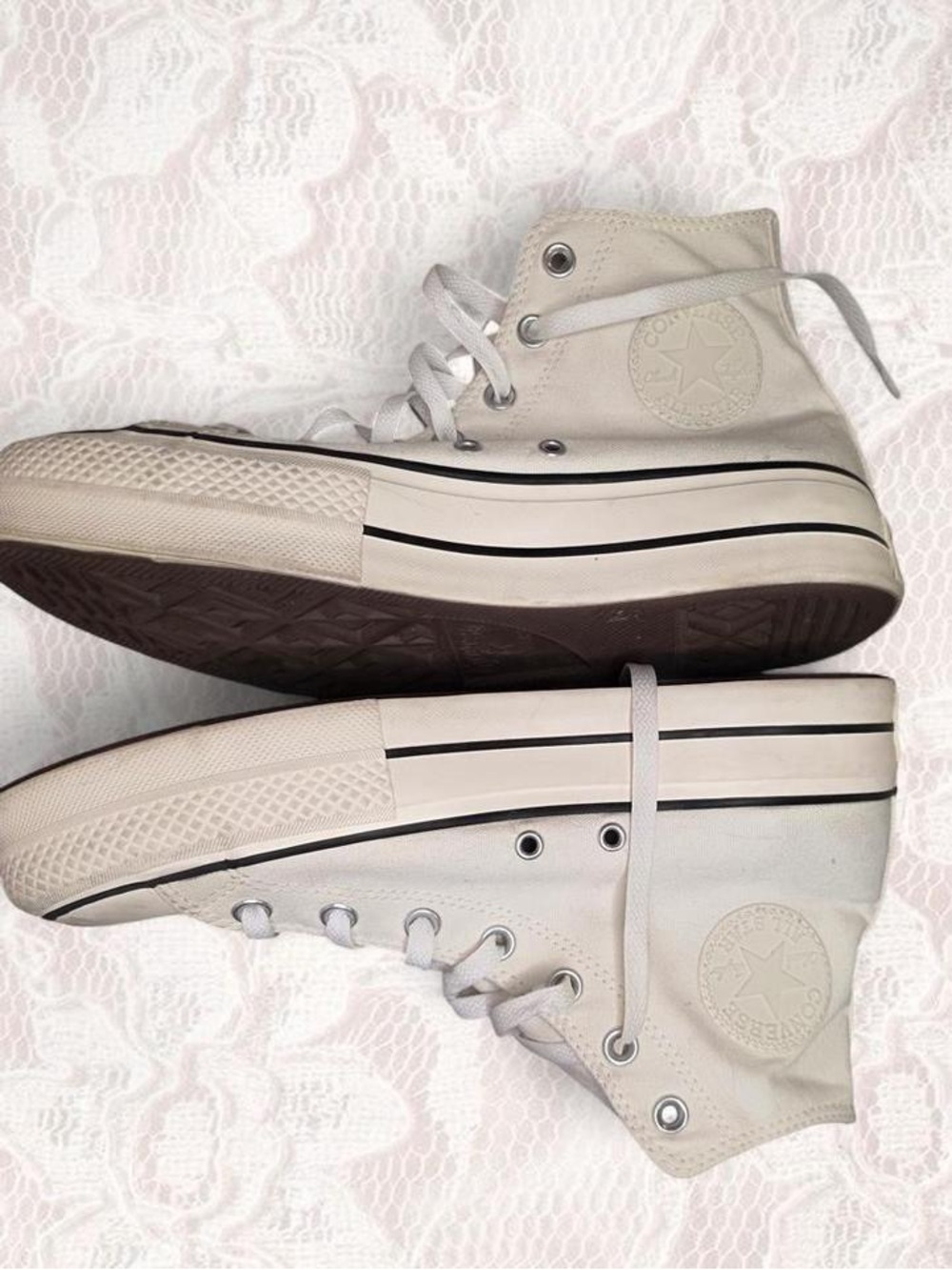 Converse Chuck Taylor Platform Hi White Floral Embroidered W10/M8 - Picture 5 of 9